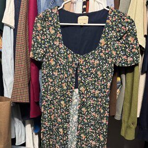 Sezane Victoria Dress Navy Green